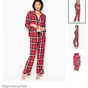Victoria's Secret The Flannel Checked Patten Pajama Holidays Women's Size Small